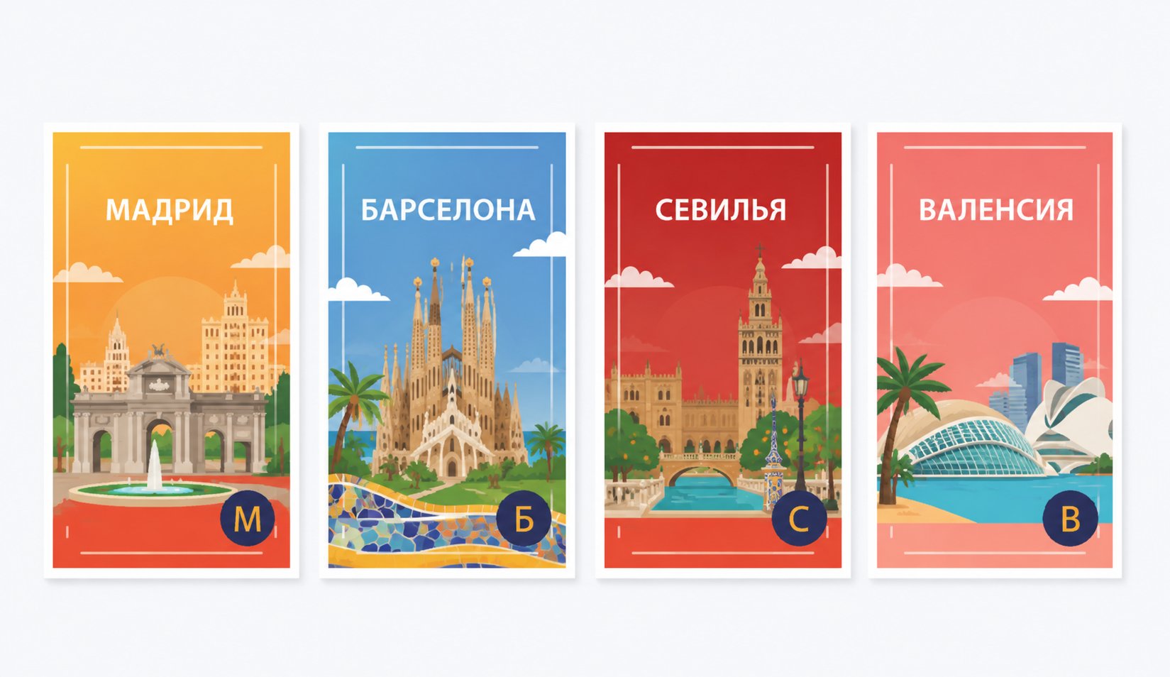 Города Испании — Мадрид, Барселона, Севилья, Валенсия